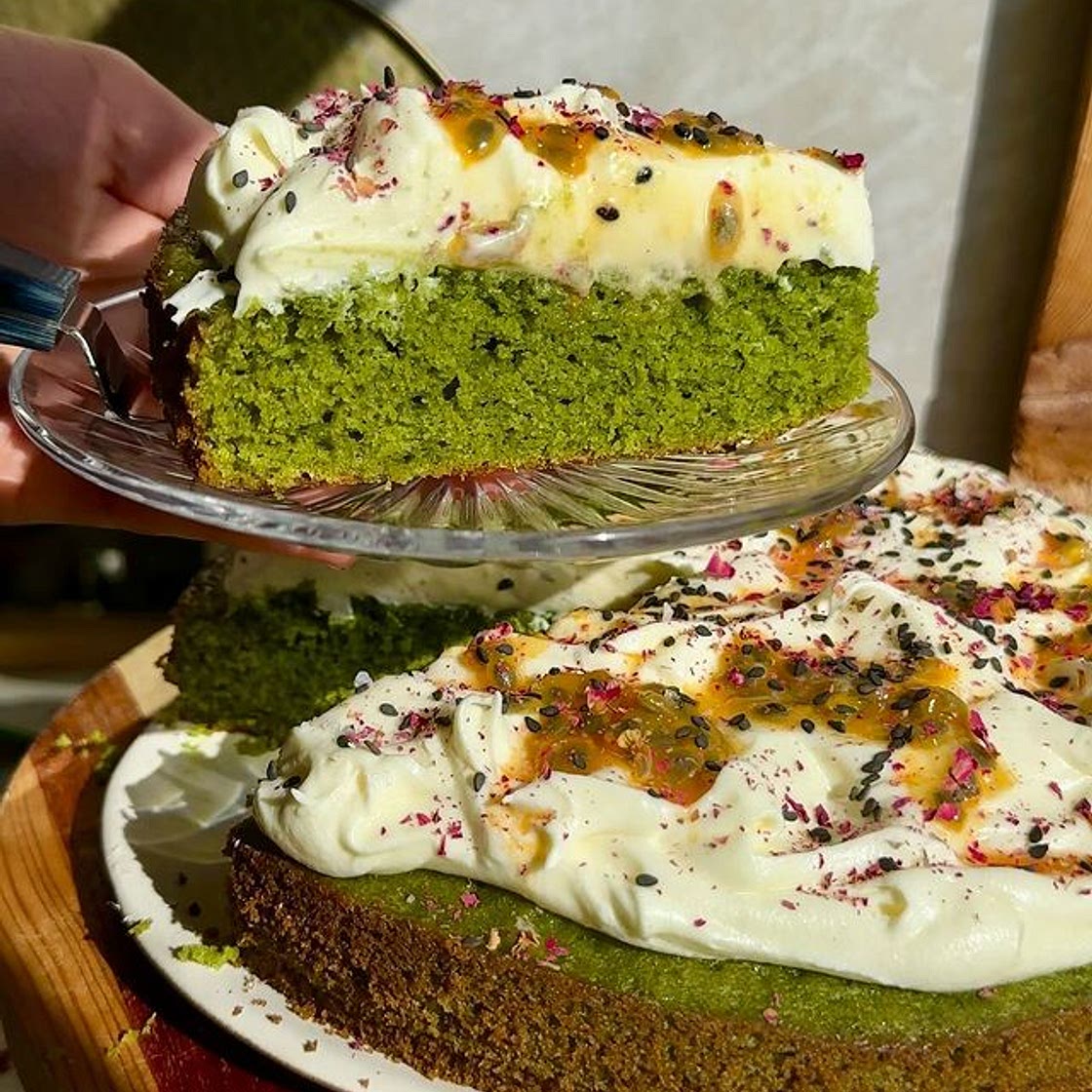 Matcha orange blossom cake 