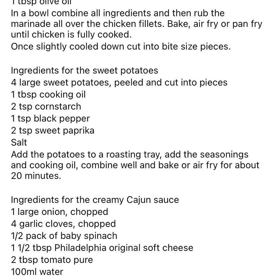 Cajun chicken sweet potato bake