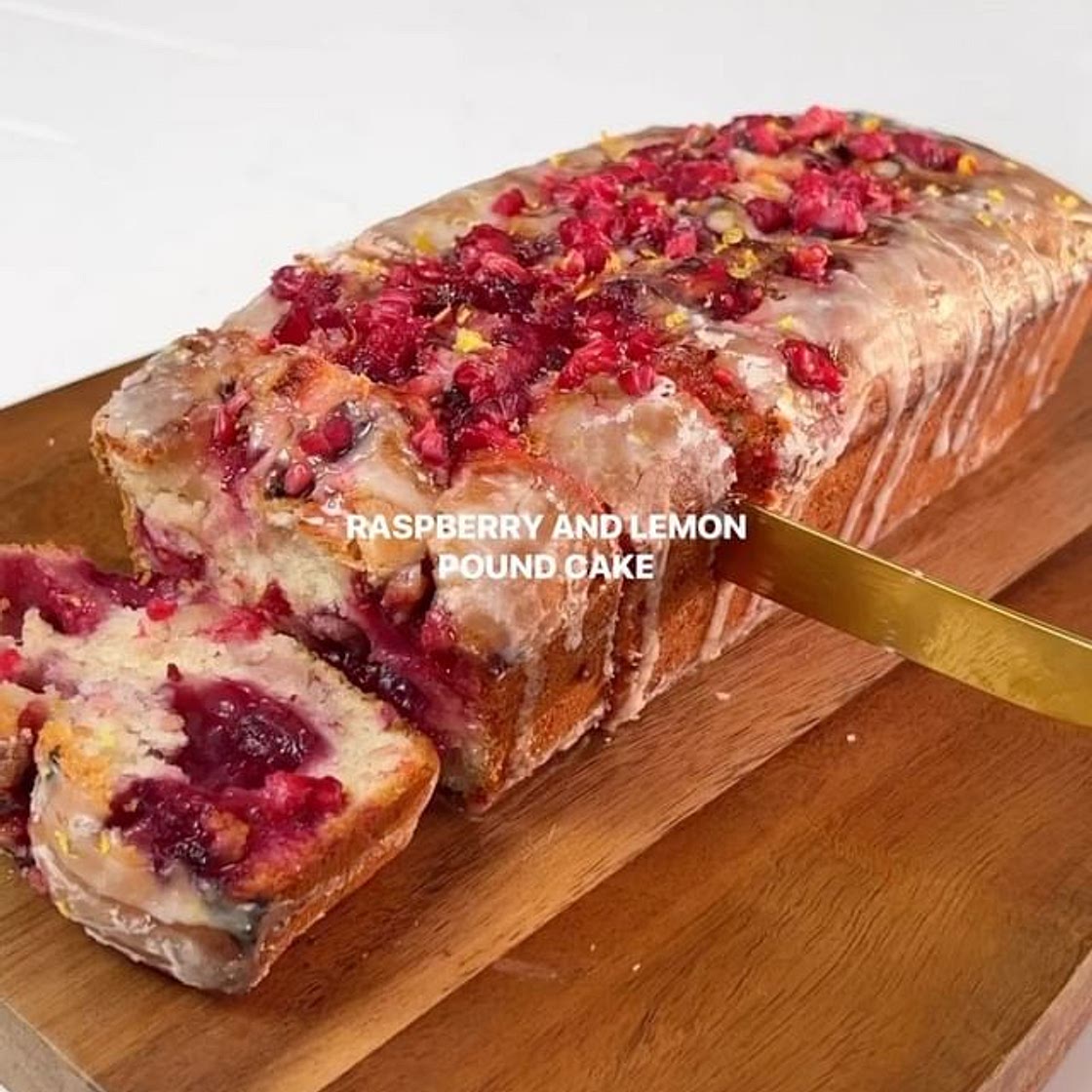 Raspberry and lemon pound cake!