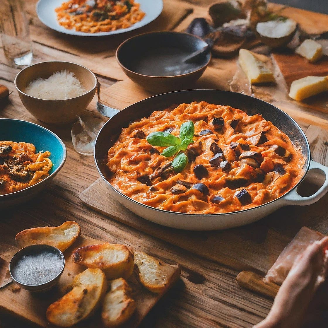 Creamy Tomato & Eggplant Pasta