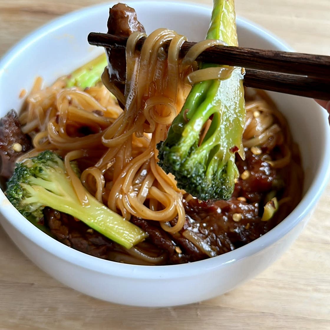 Beef broccoli pasta