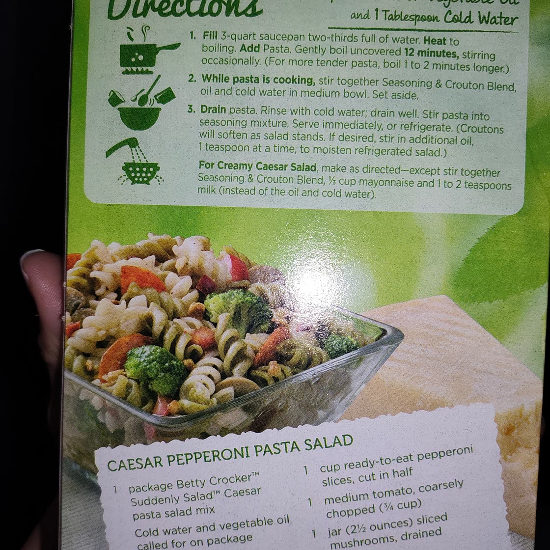 Caesar pepperoni pasta salad