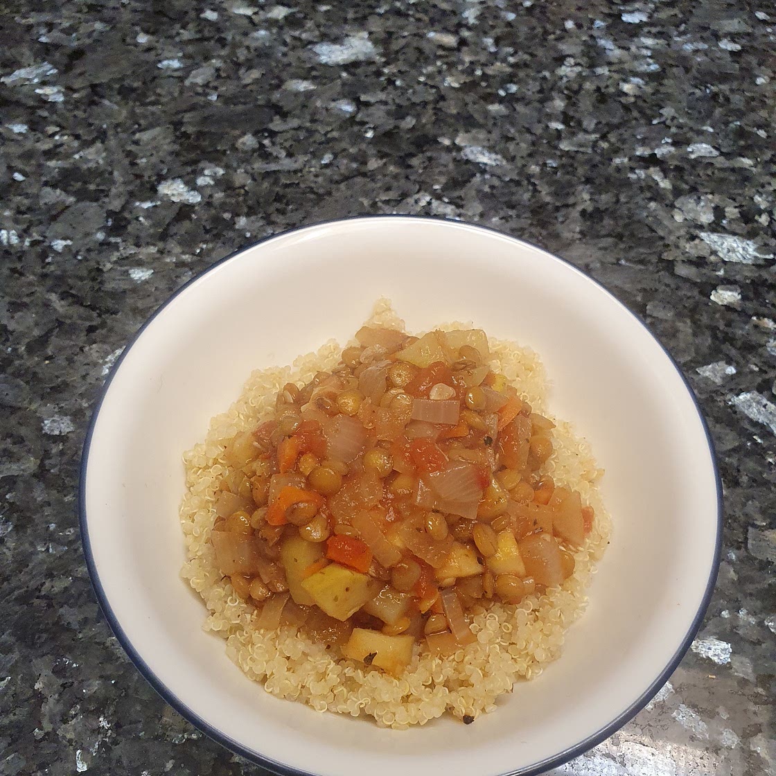 Quinoa lentil bolognese