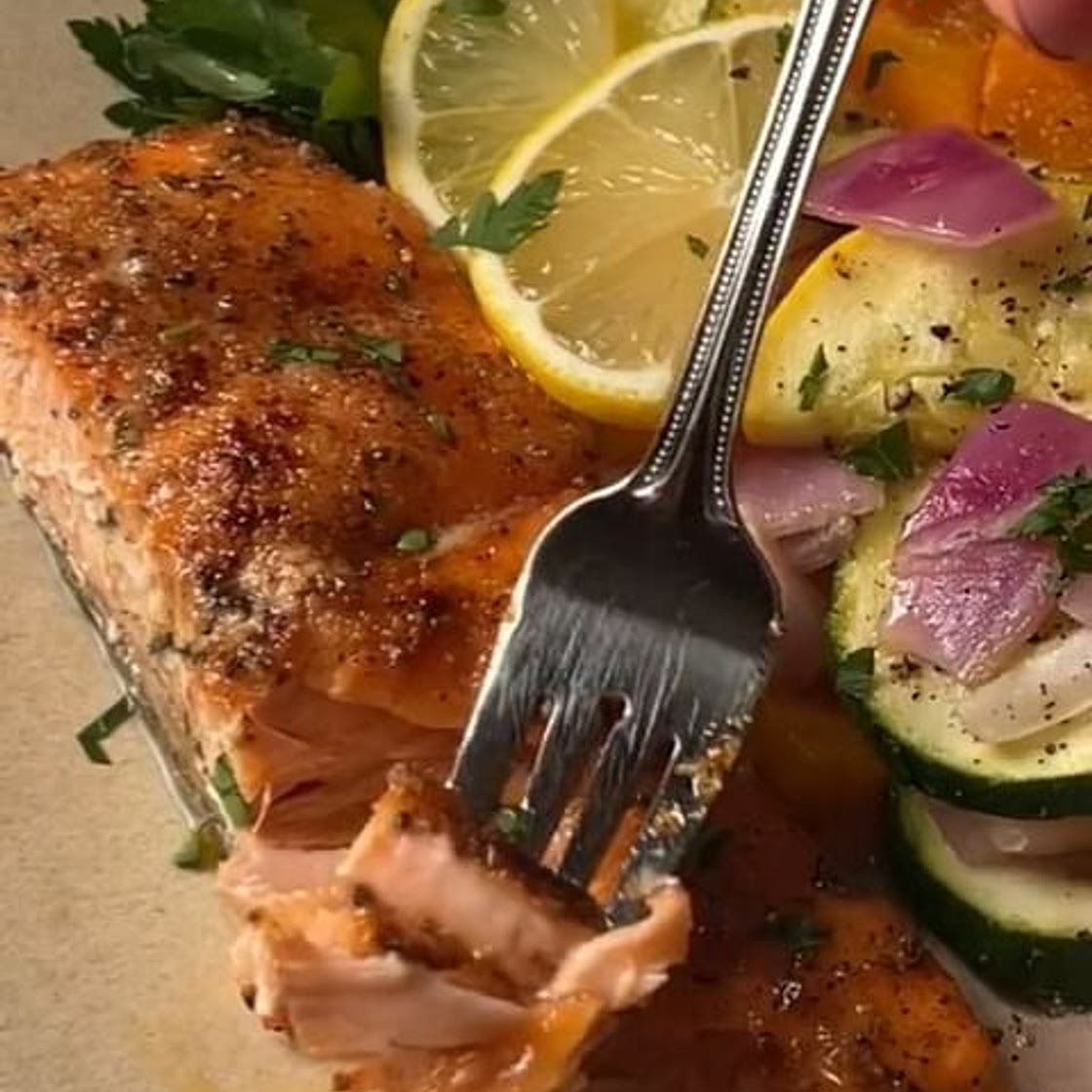 Salmon Honey Perfect Meal 🫒😀