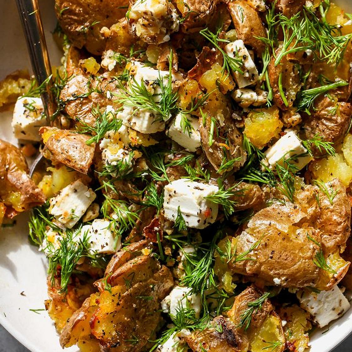 Crispy Lemon-Feta Roasted Potatoes!