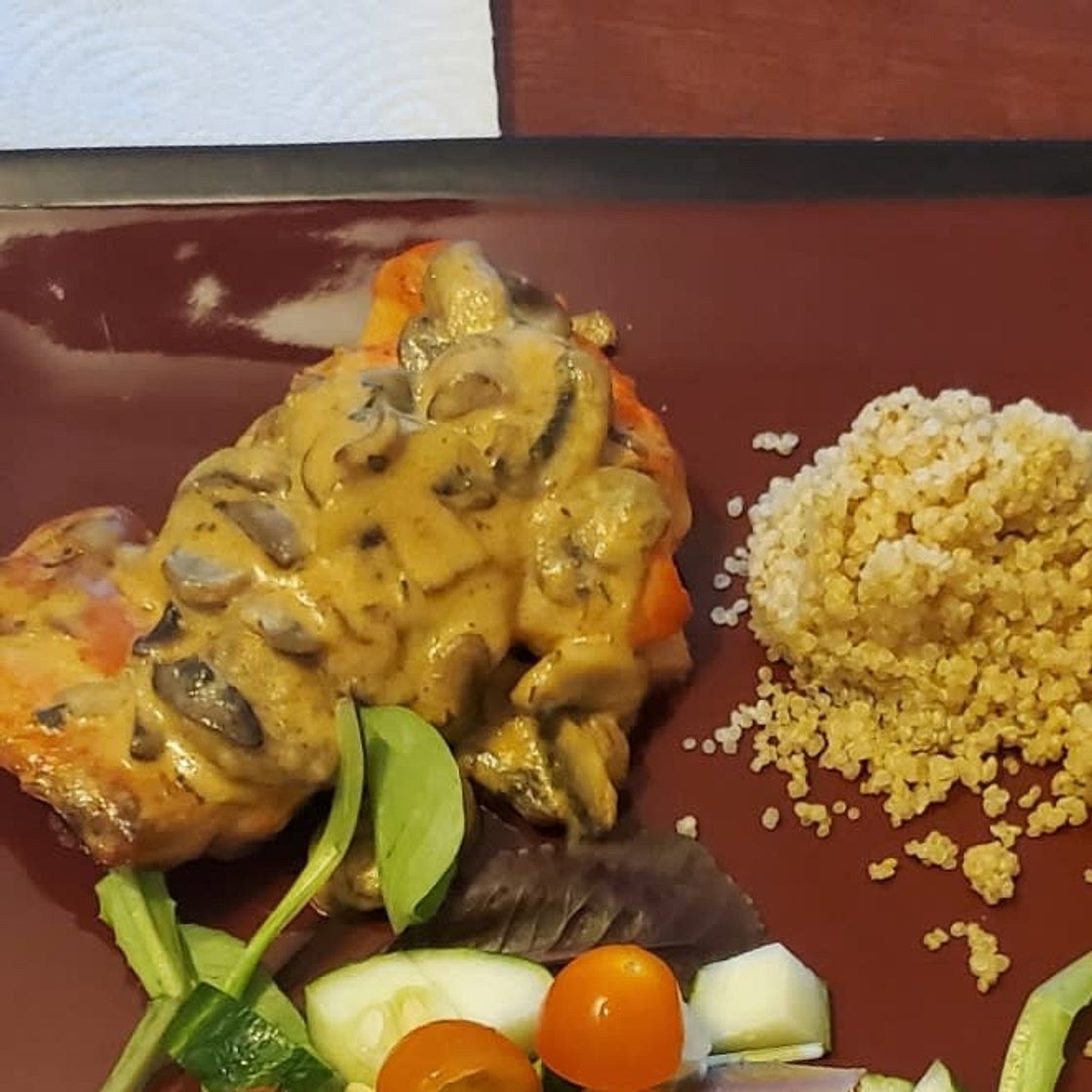 Garlic Mushroom Chicken Thighs with Sun-Dried Tomatoes
