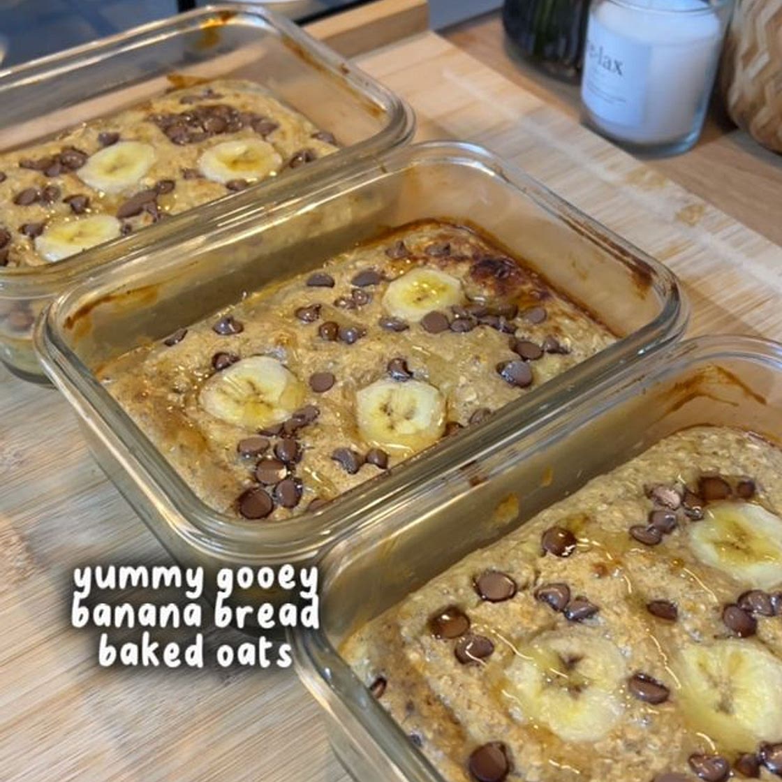 BANANA BREAD & CHOCOLATE BAKED OATS