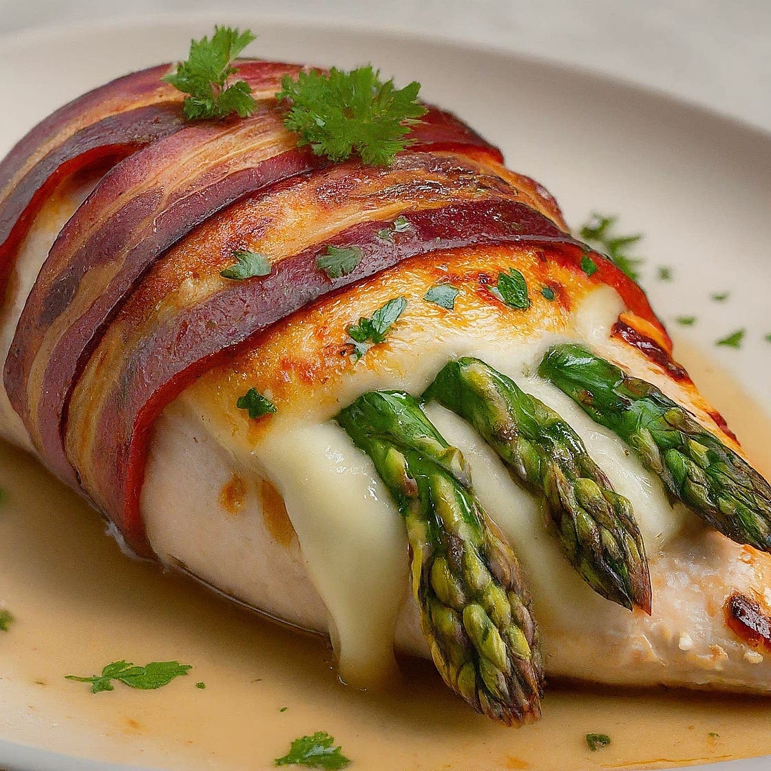 Asparagus and Bacon Stuffed Chicken Breast:  A Flavorful Fusion