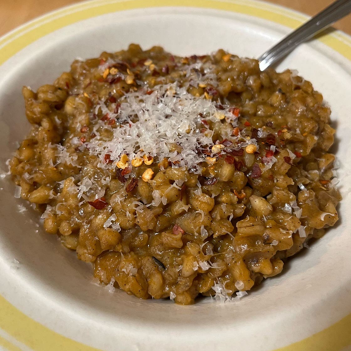 Pearl barley, butternut squash and sage risotto