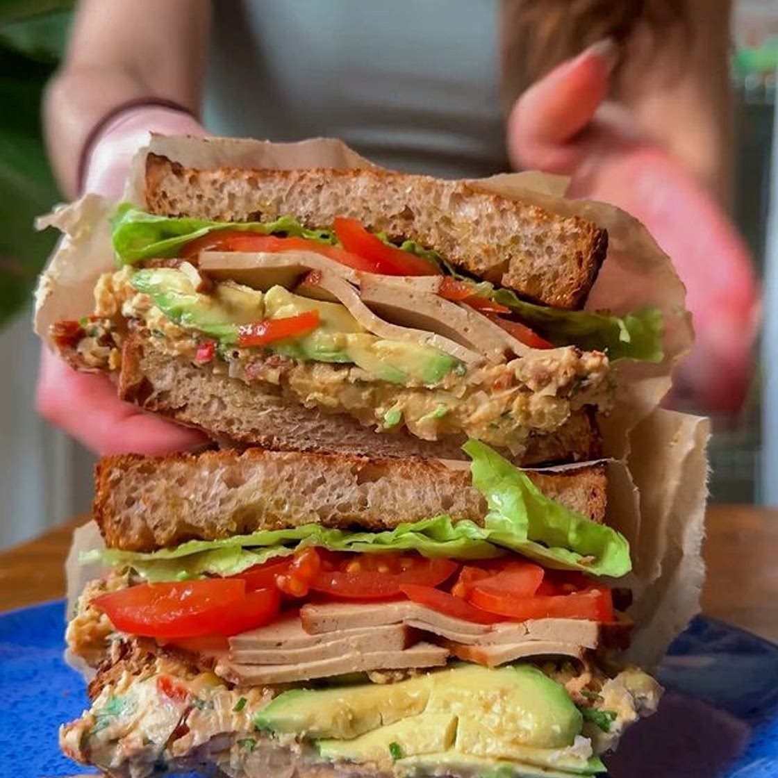 Chickpea+ tempeh sandwich