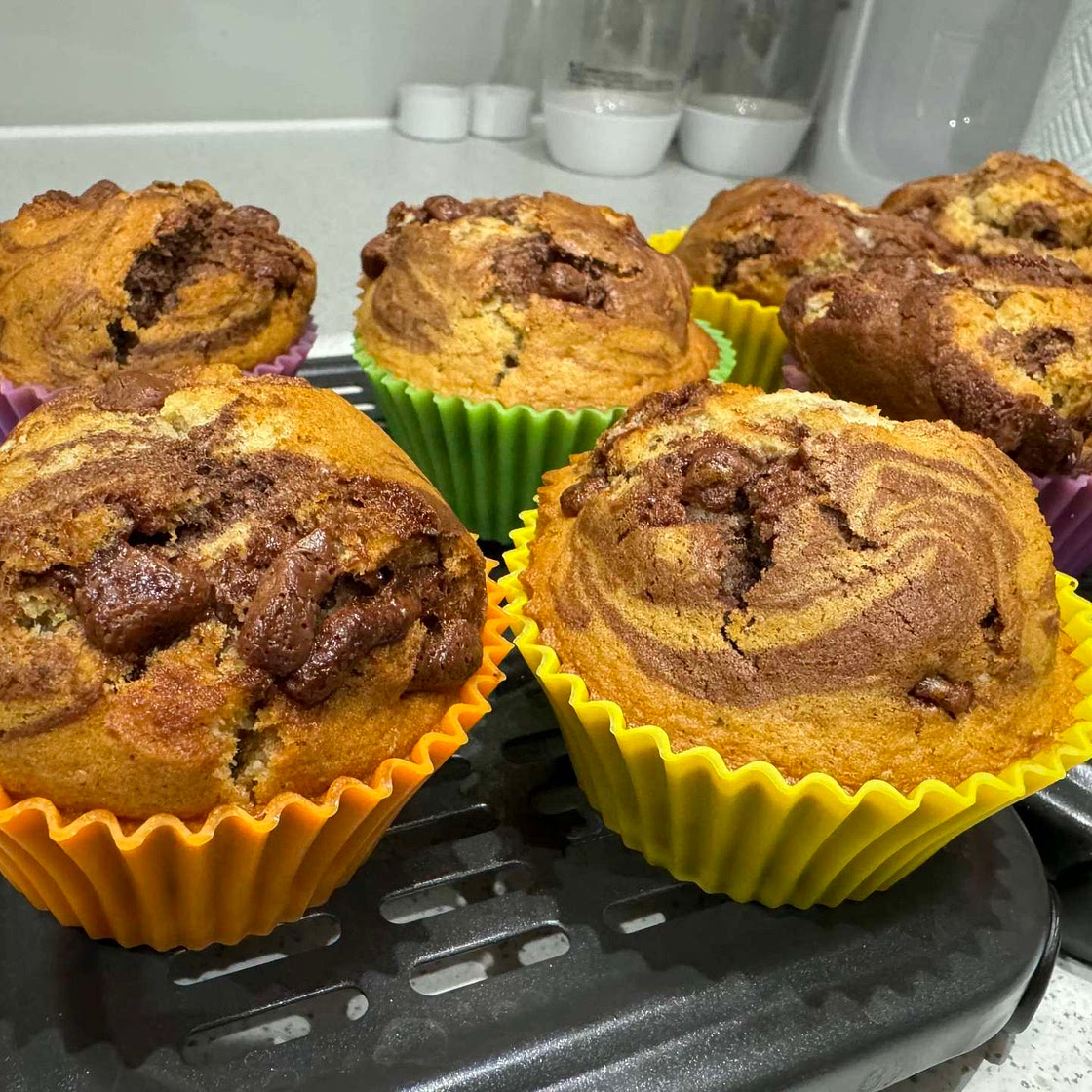 Marbled Chocolate Chip Muffins