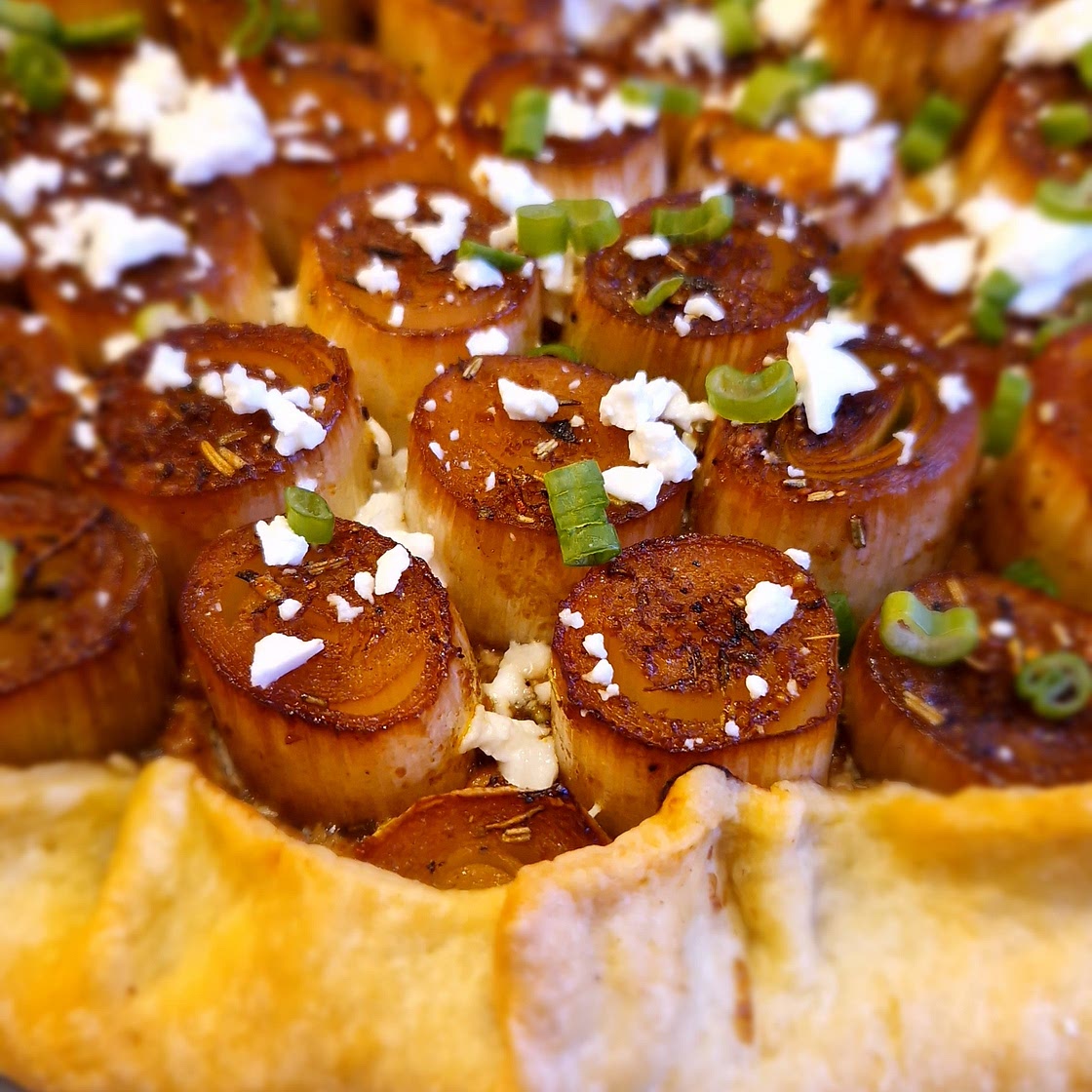 Tarte aux poireaux caramélisés
