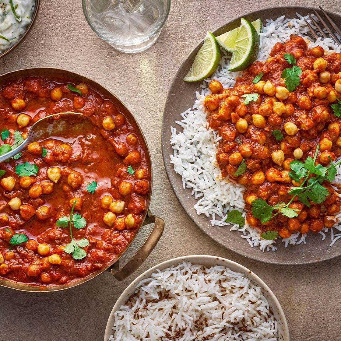 Chana masala curry with rice recipe
