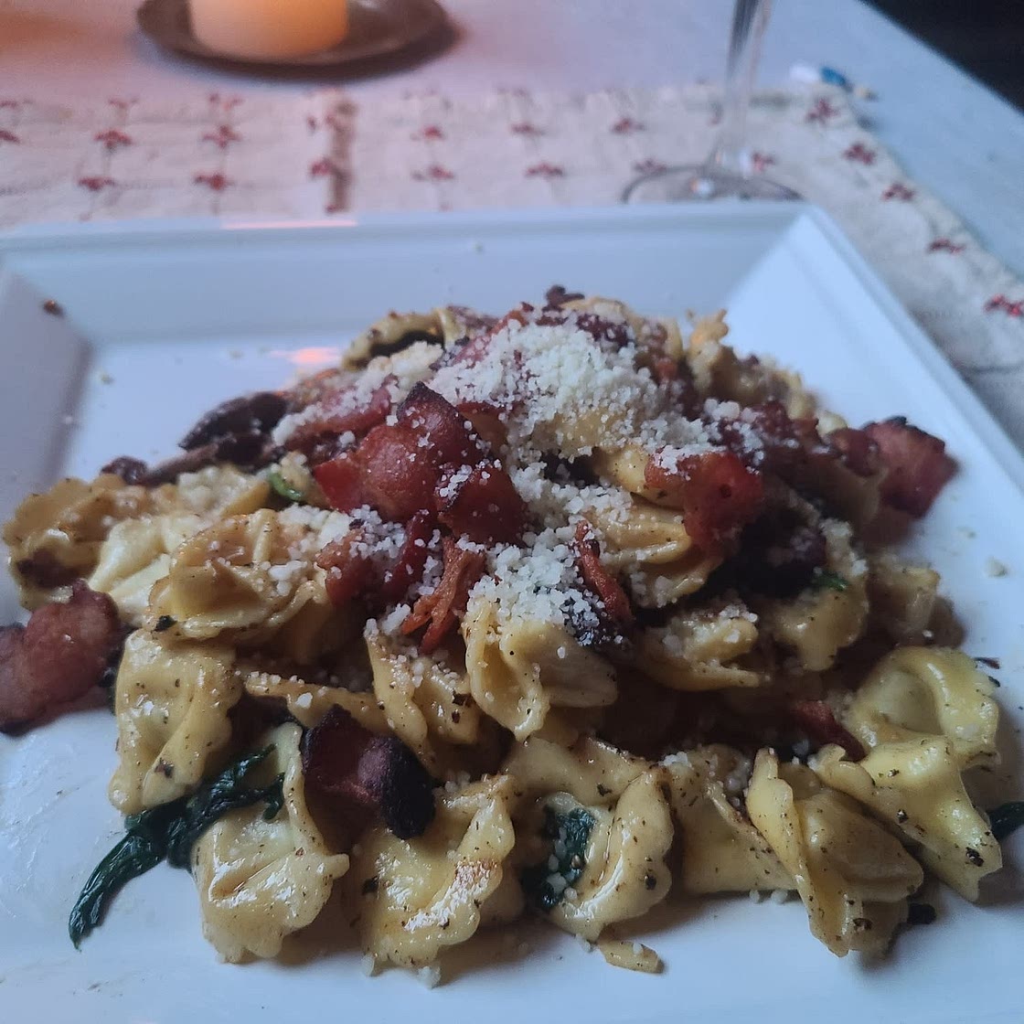 Mushroom Ravioli with Spinach