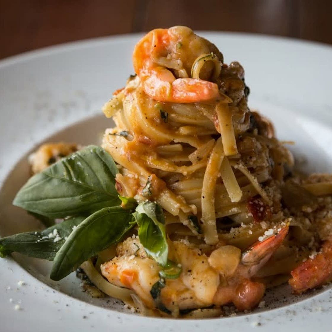 Shrimp linguine pasta