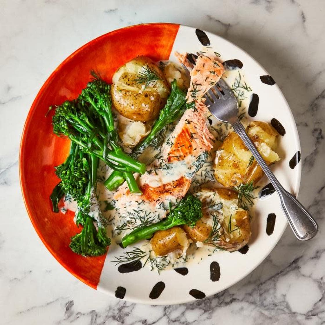 Salmon traybake