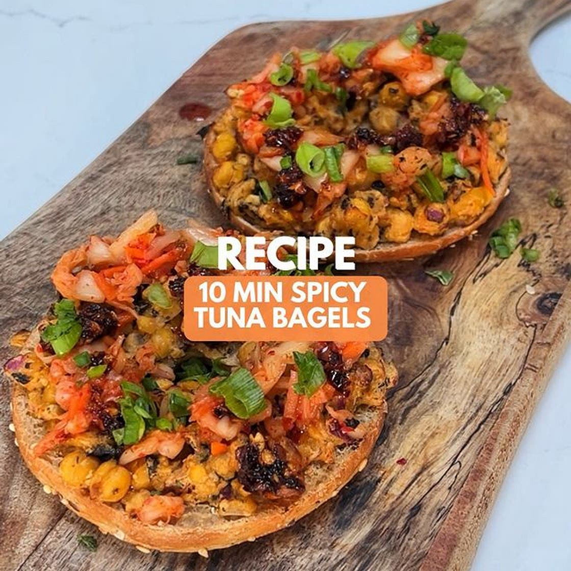10 MIN VEGAN LUNCH - SPICY ‘TUNA’ BAGEL 🥯
