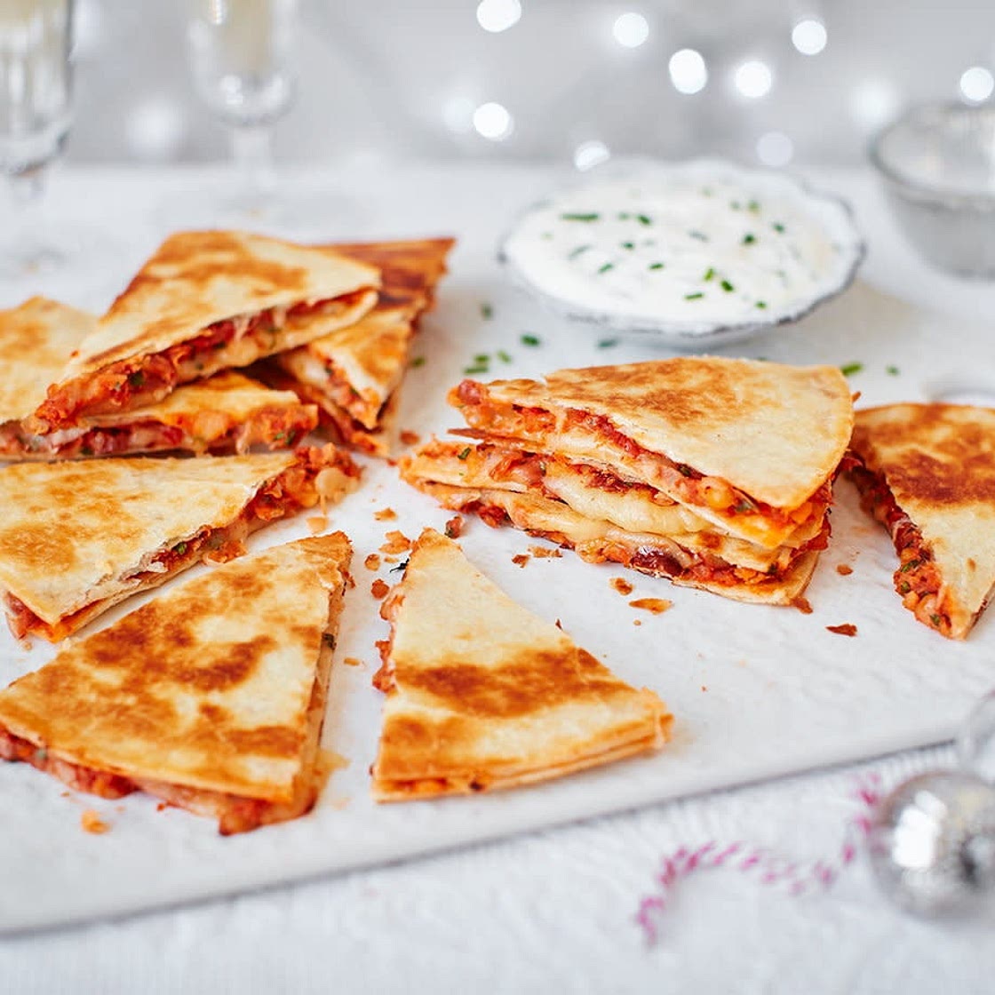 Mini chipotle bean and cheese quesadillas recipe