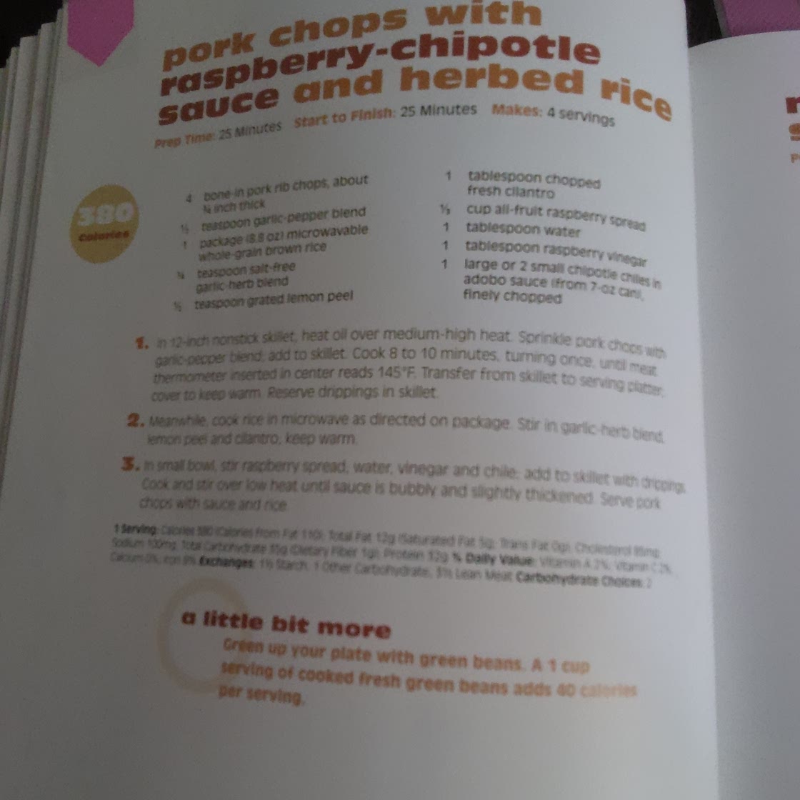 Pork chops with raspberry -chipotle sauce and herbed rice