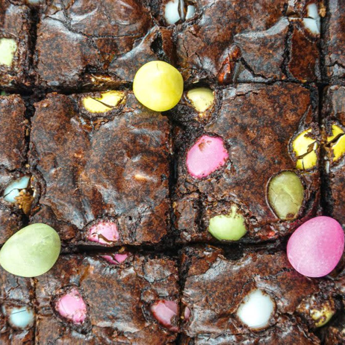 Fudgy Mini Egg Brownies