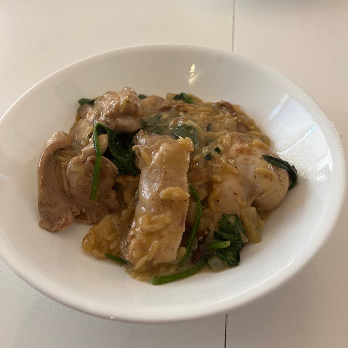 One Pot Chicken and Mushroom Orzo