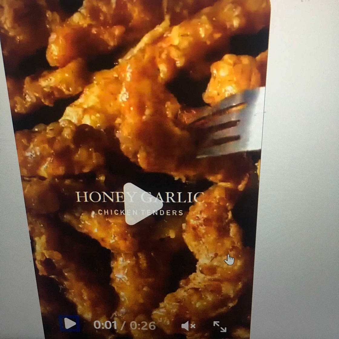 Honey, garlic chicken