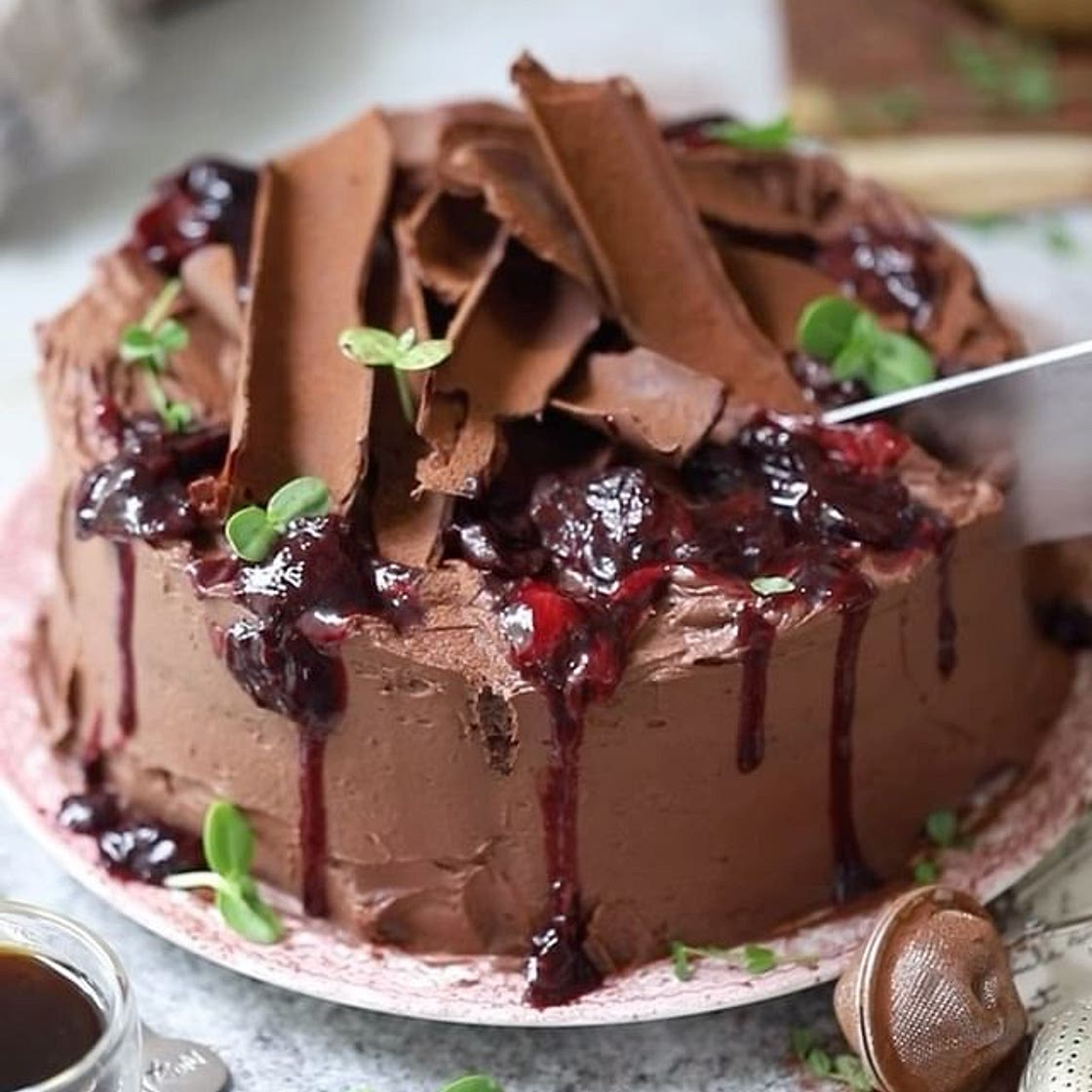Dark Chocolate Cherry Cake