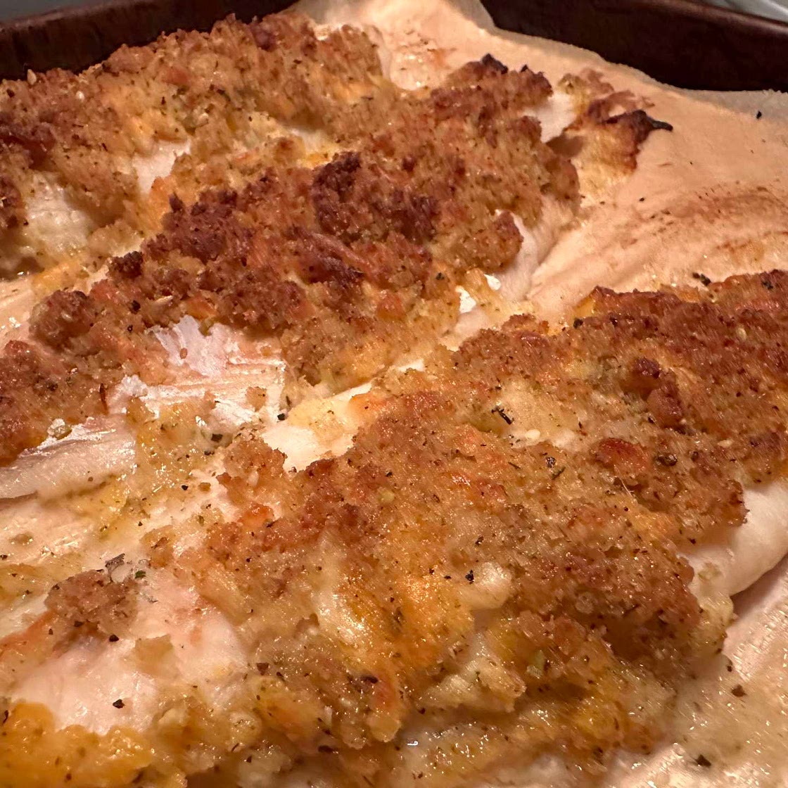 Poisson en croûte de crumble au fromage