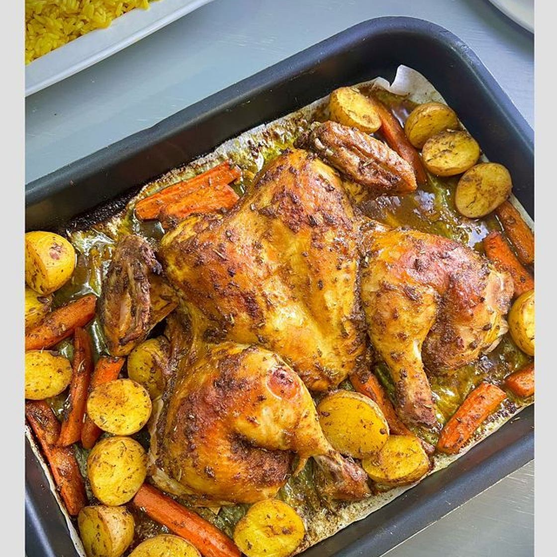 Butterflied roast chicken ( spatchcock)