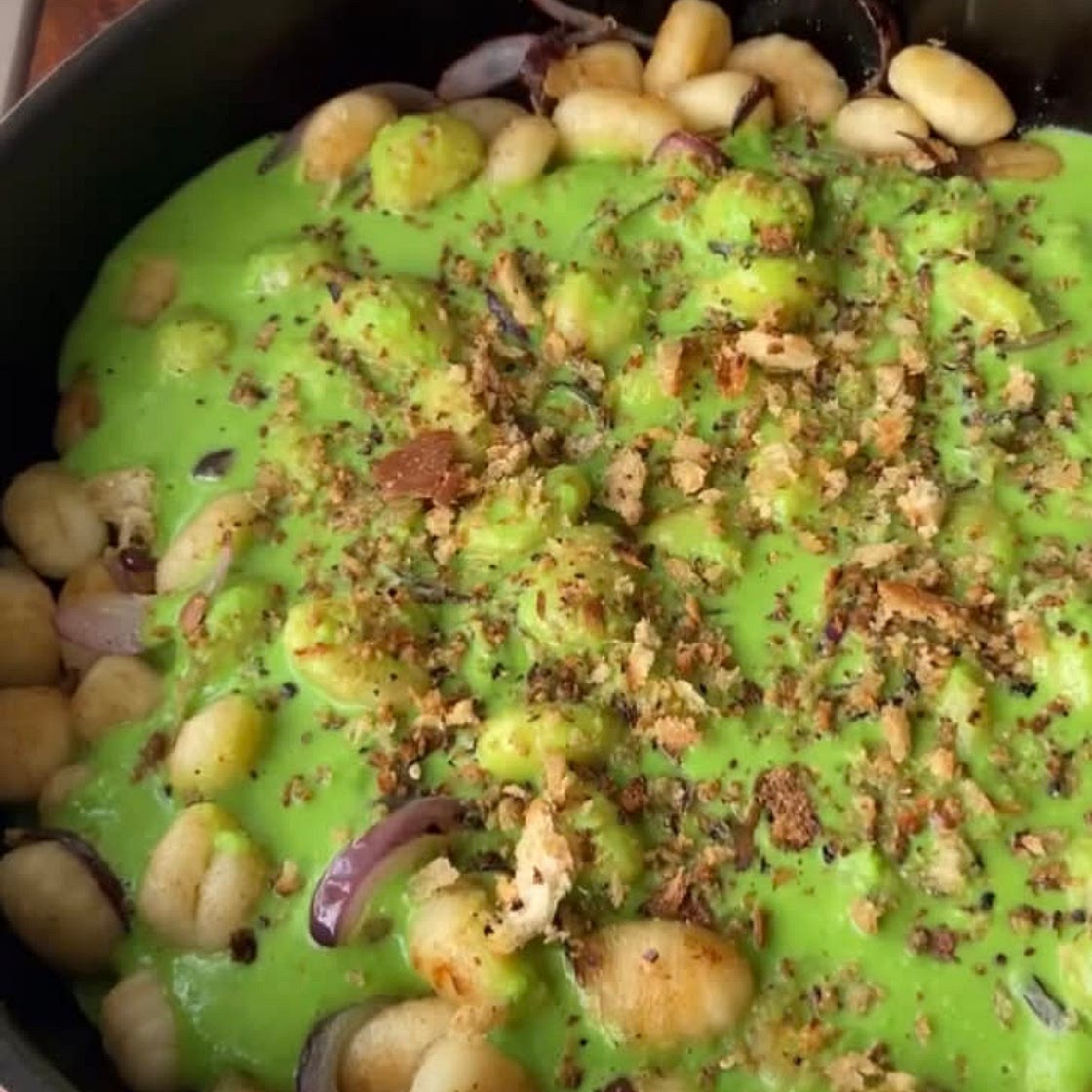 Pea Green Crispy Gnocci