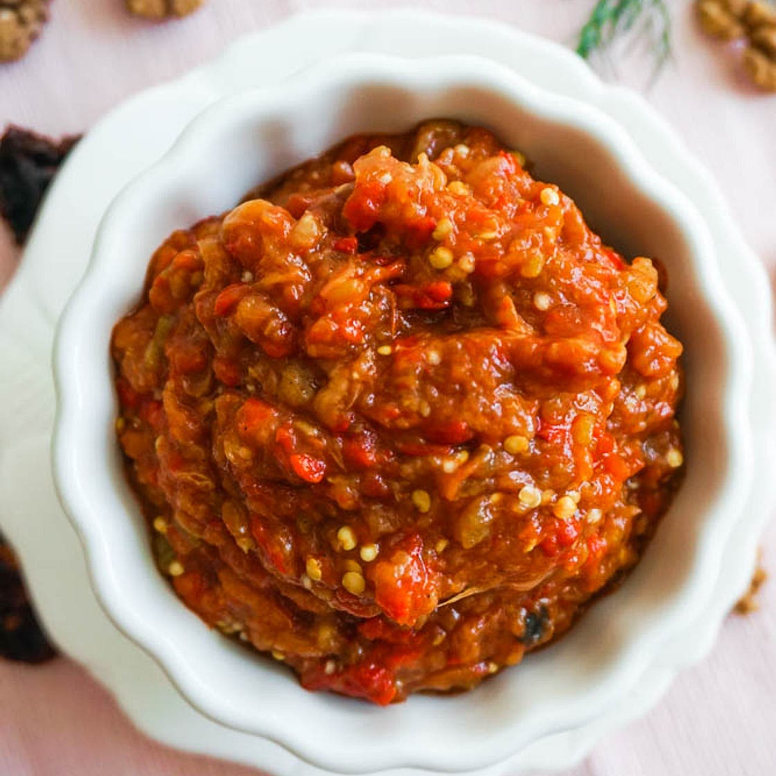 Roasted Pepper Eggplant Relish (Kyopolou)