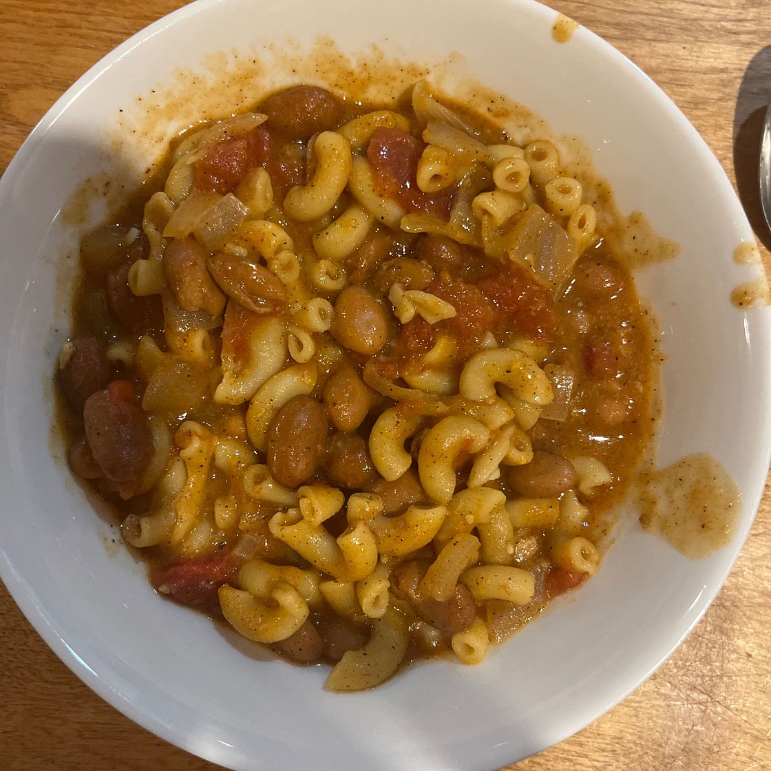 One Pot Cheesy Vegetarian Chili Mac