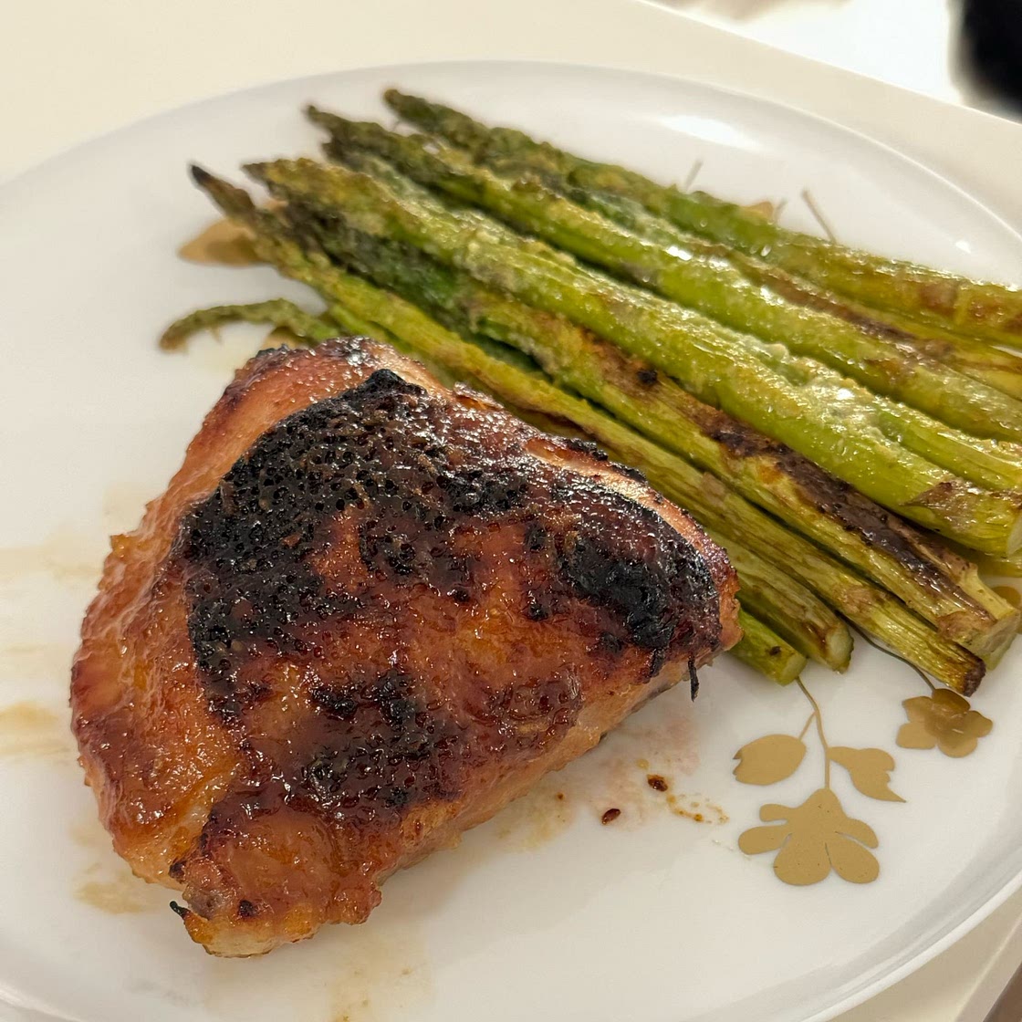 Sheet-Pan Miso-Honey Chicken and Asparagus