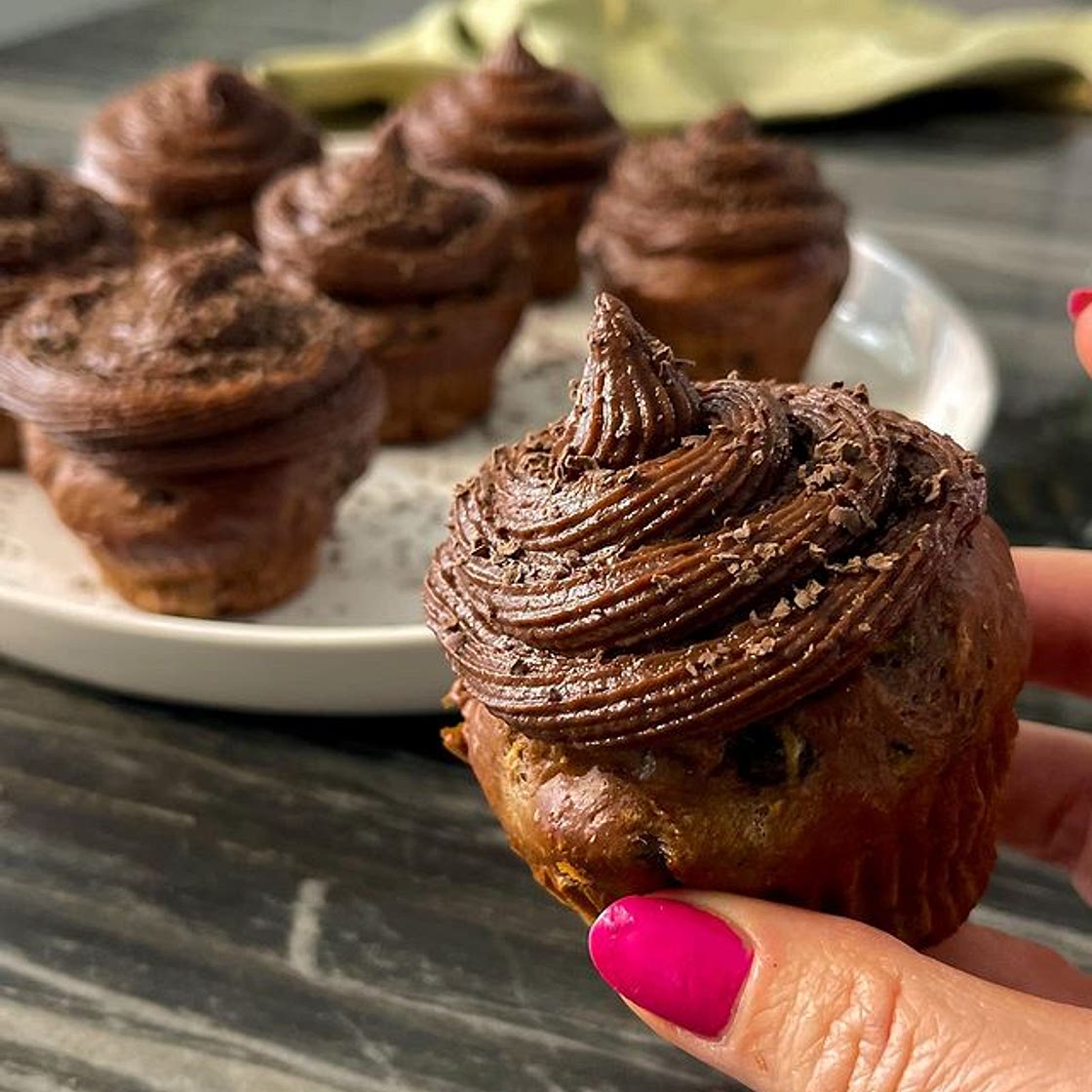 Triple Chocolate Protein Zucchini Muffins