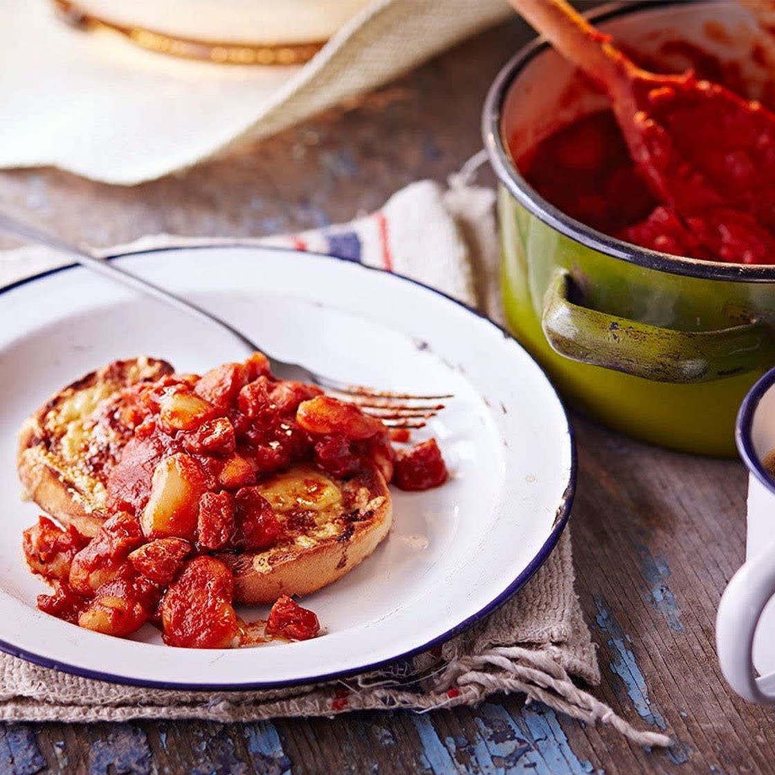 Cowboy beans on toast recipe