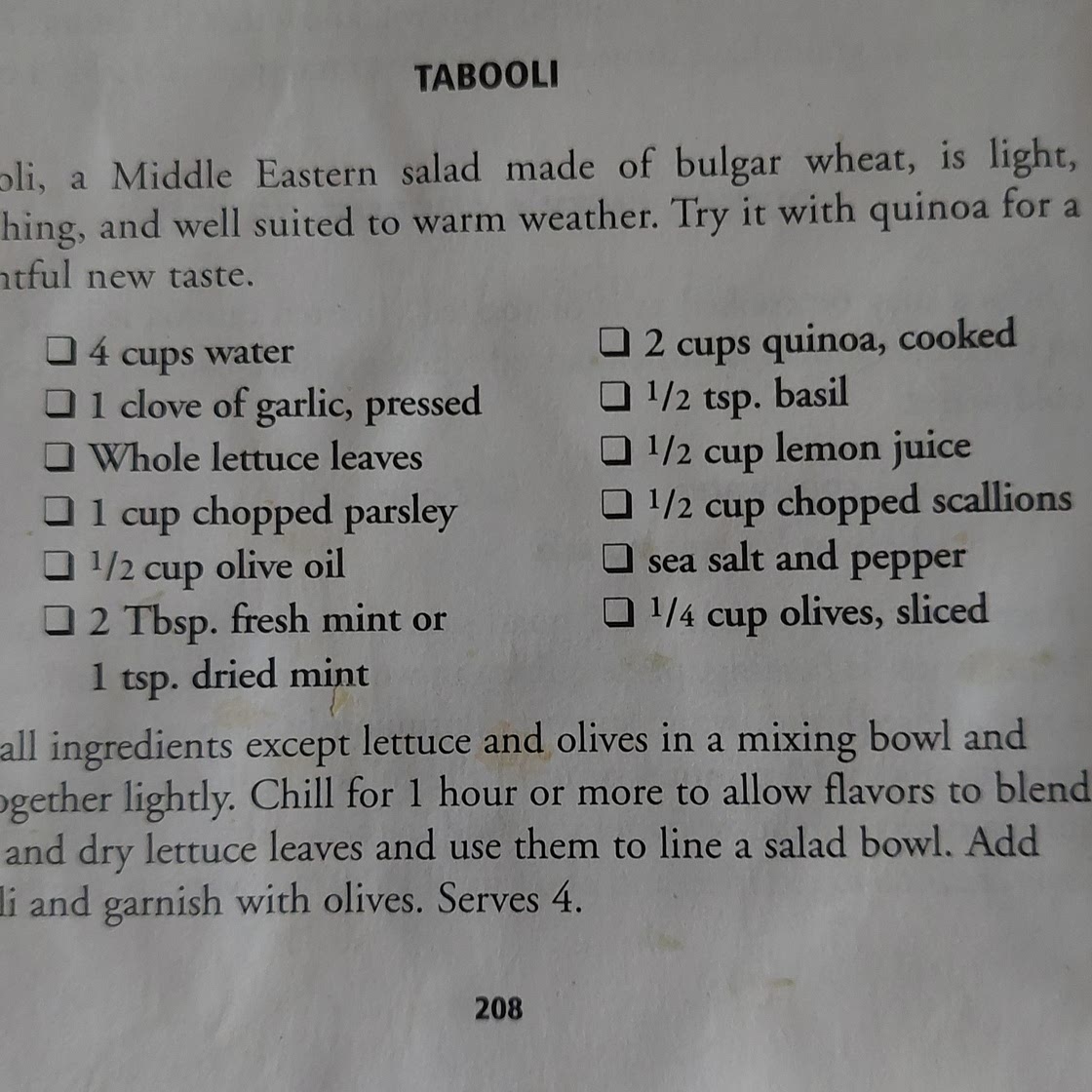 Quinoa tabbouleh