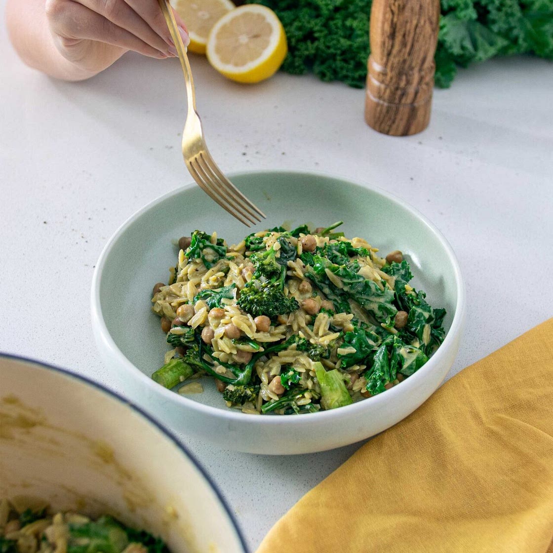 1 Pot Creamy Pesto Orzo