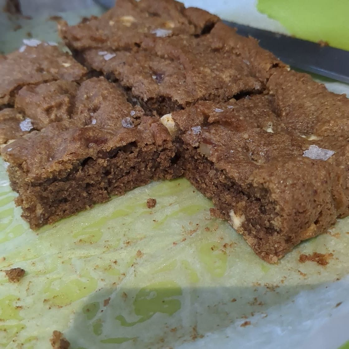 Grain Free Salted Chocolate Chip Pecan Blondies