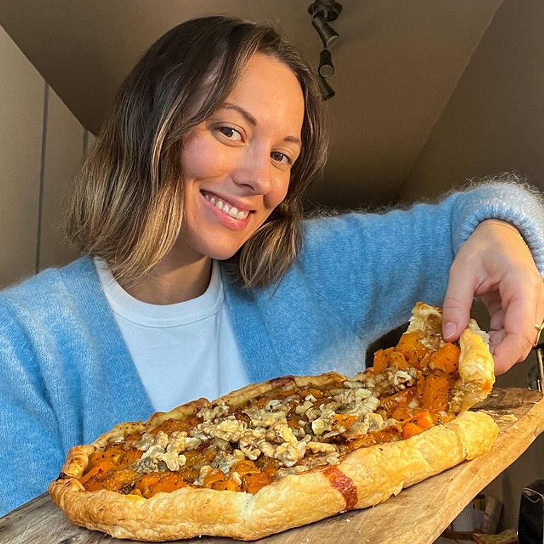 TARTE BUTTERNUT, COMPOTÉE D’OIGNONS, GORGONZOLA