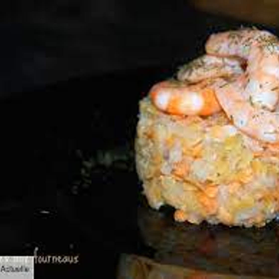Navet râpé aux lentilles corail et ses crevettes
