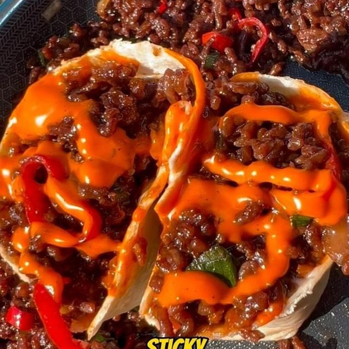 Sticky Korean Beef Wraps