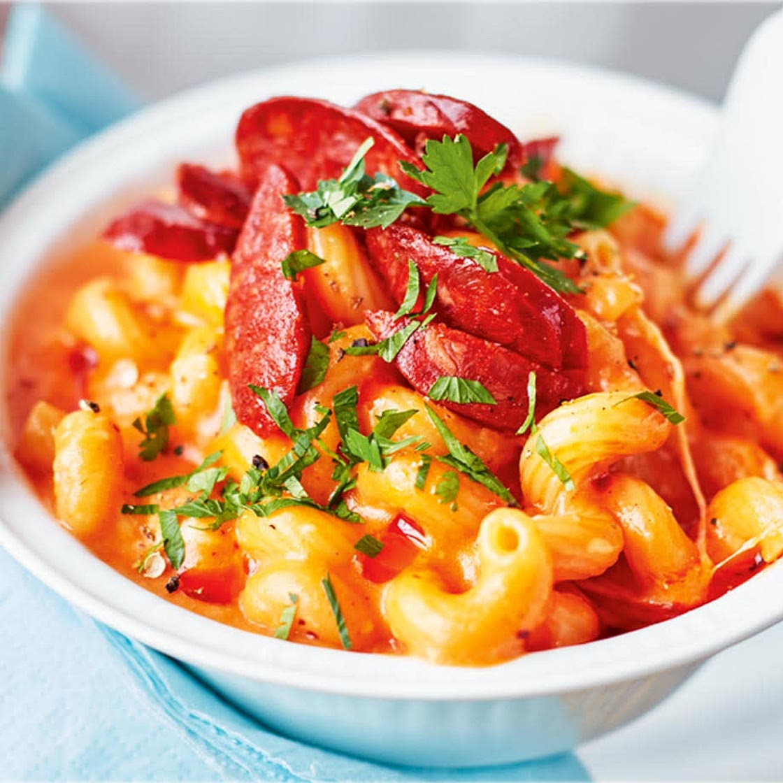 Chipotle and chorizo red mac 'n' cheese recipe