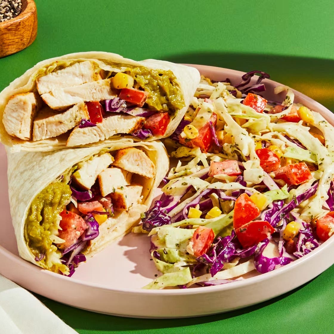 Spicy Chicken & Guacamole Wraps (with in-app instructions)