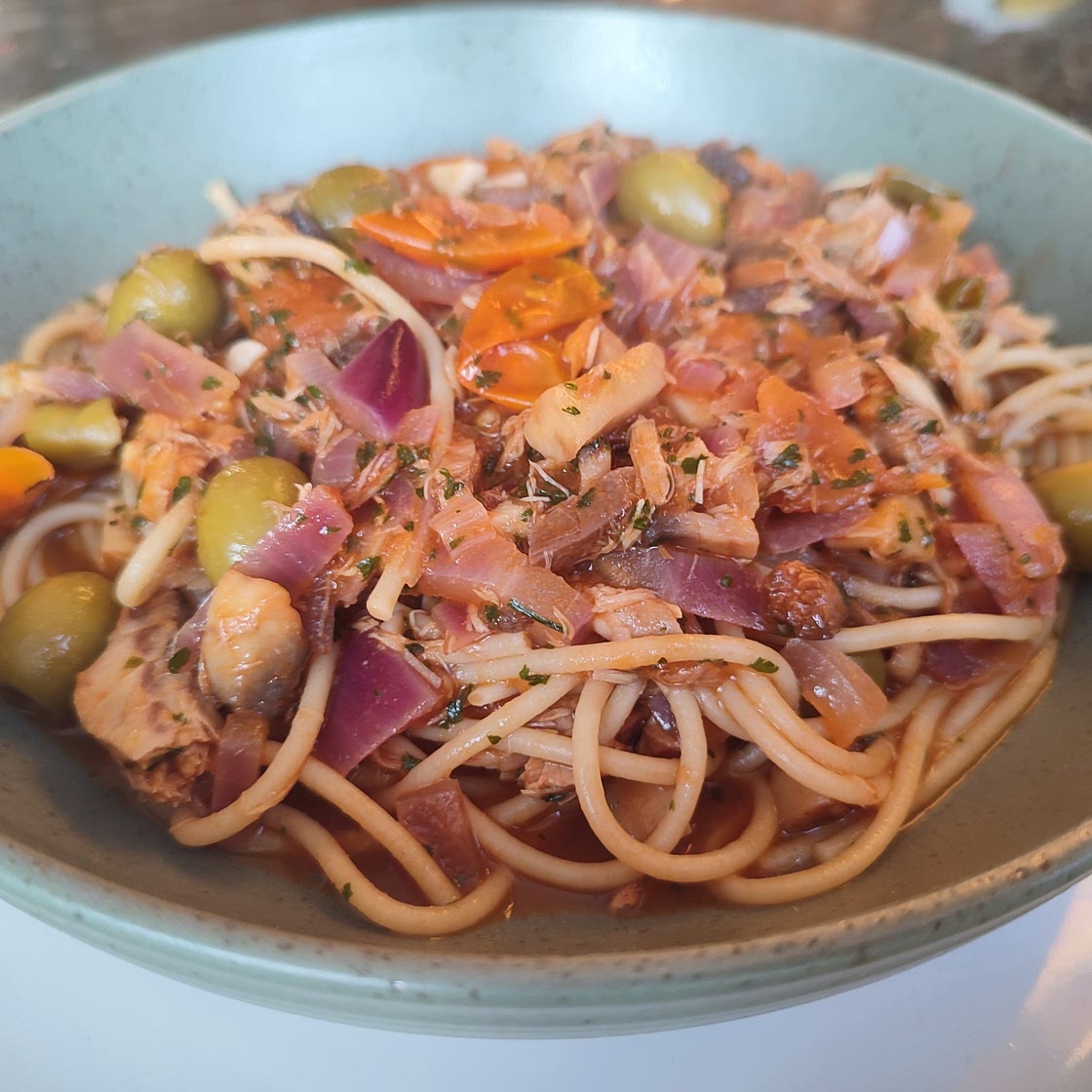 Mediterranean Mackerel Spaghetti