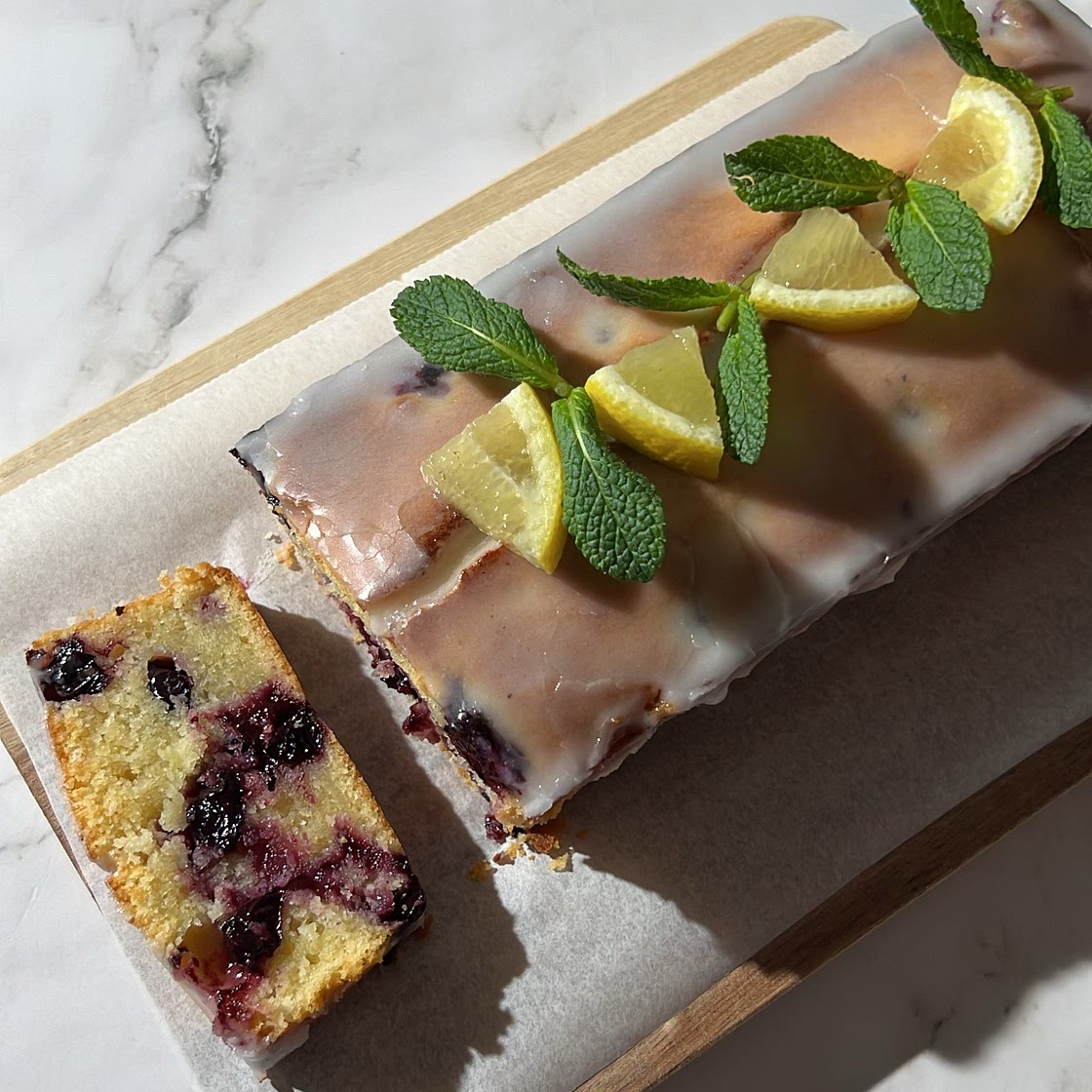 Lemon & blueberry loaf cake