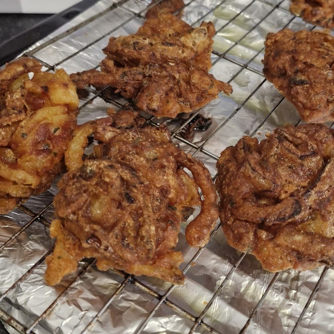 Onion Bhaji's with Cucumber Raita