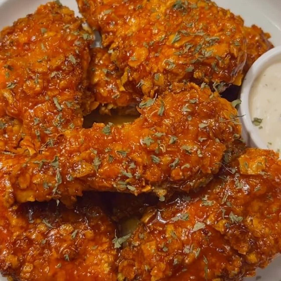 Honey Buffalo Chicken Tenders.