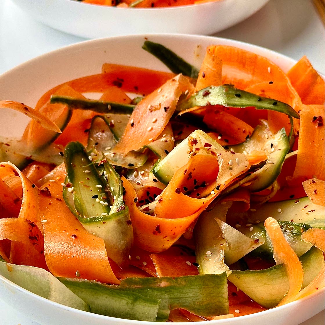 Crunchy Asian Carrot  Cucumber Salad 