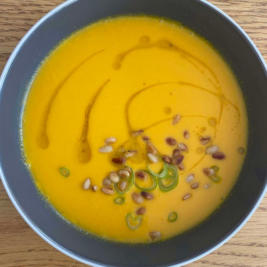 Cold carrot and coconut soup