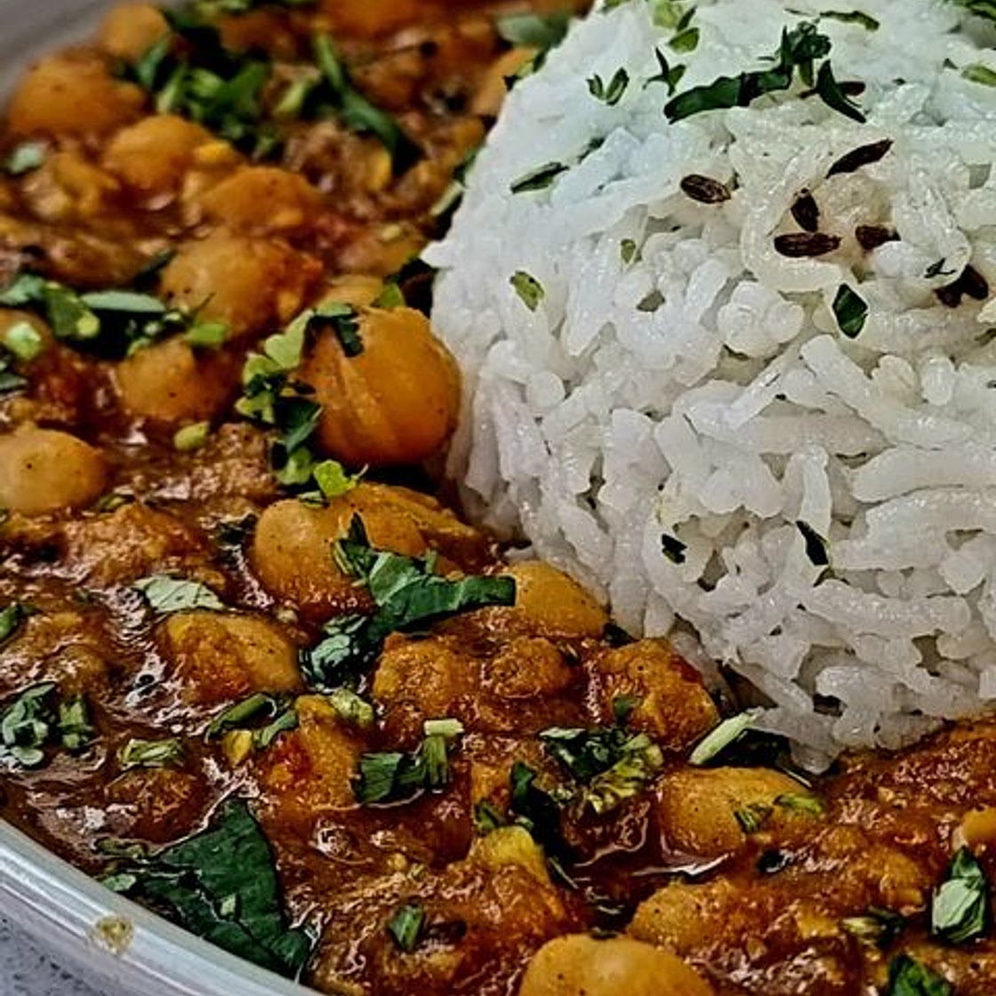 CHANNA (CHICKPEA CURRY) &amp; RICE (VG)